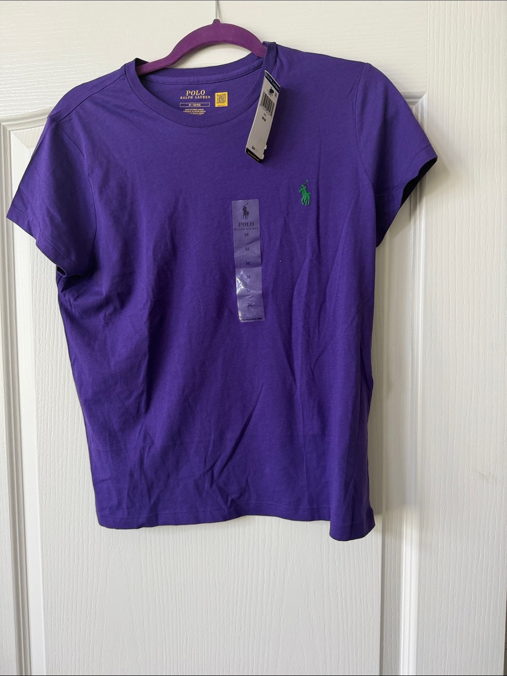 Polo by Ralph Lauren Women’s Purple Short Sleeve Tee with Green Logo